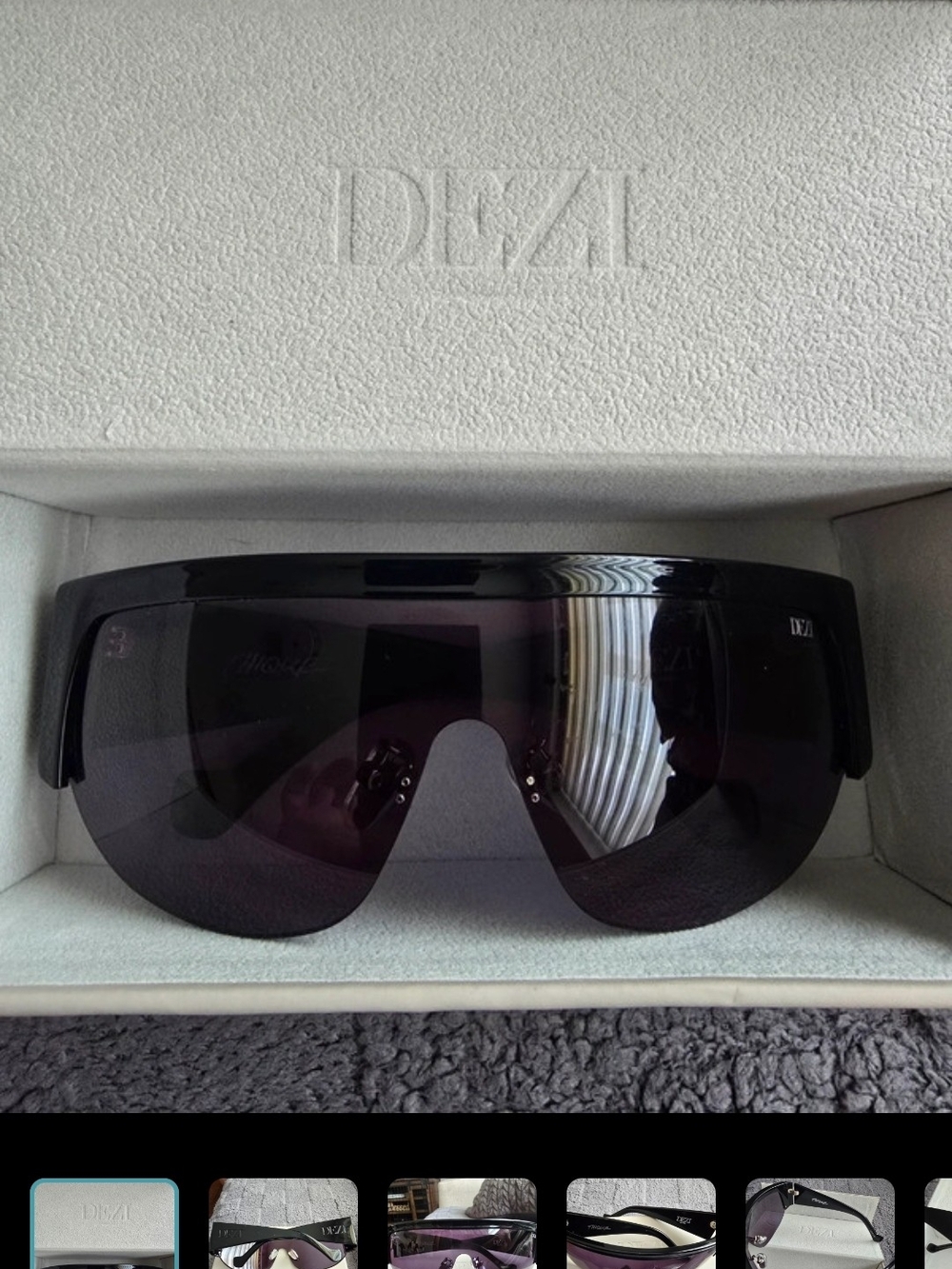 DEZI "Thique' Black Shield Sunglasses